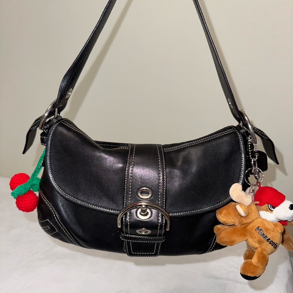 Coach Black Leather Shoulder Bag